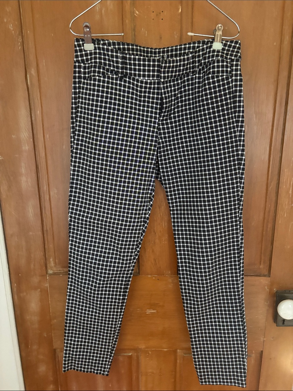 Old Navy Black & White Grid Skinny Jeans